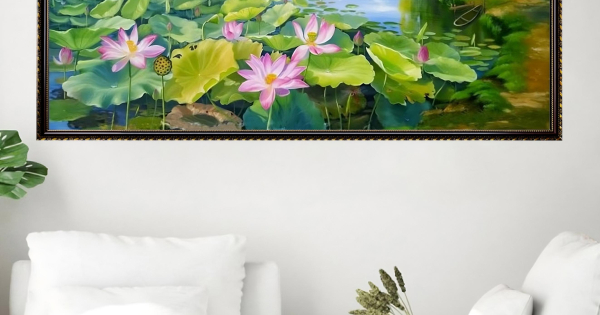 Tranh Gỗ Phù Điêu Treo Tường Đóng Khung Cao Cấp - Phong Cảnh Làng Quê
