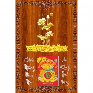 Lịch Hoa Sen Vàng - Lịch Treo Tường Laminate Tráng Gương 2026 (40x60 cm)