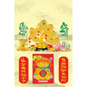2 Mẫu Kim Tiền - Lịch Treo Tường Laminate Tráng Gương 2026 (40x60 cm)