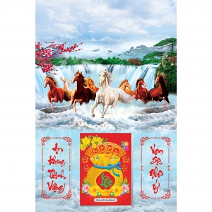 2 Mẫu Mã Đáo Thành Công - Lịch Treo Tường Laminate Tráng Gương 2026 (40x60 cm)