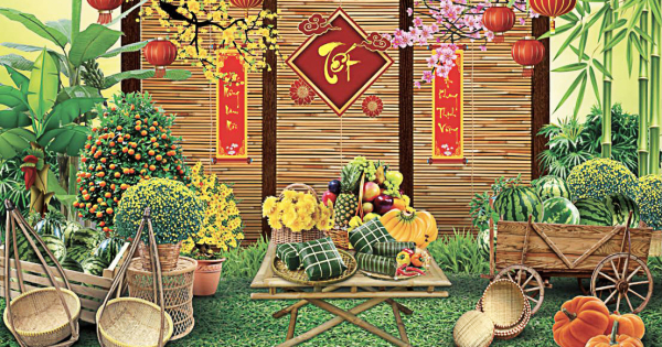 Tranh Trang Trí - Background tranh tiểu cảnh 07 - Phông Nền Chụp Ảnh Chủ Đề Tết 2025