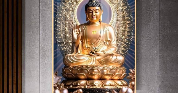 [TRANH PHẬT GIÁO] Tranh Treo Tường Phòng Thờ Phật A Di Đà 05