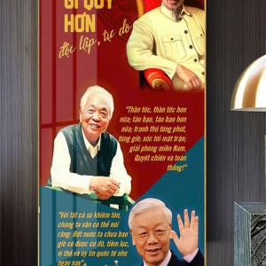 Tranh Treo Tường Trang Trí Phòng Khách Bác Hồ Chí Minh - Bác Võ Nguyên Giáp - Bác Nguyễn Phú Trọng 02