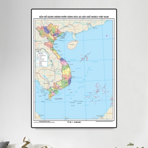 Tranh Treo Tường Bản Đồ Hành Chính Mới Nhất Về 34 Tỉnh Thành Của Việt Nam