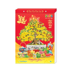 Lịch Bloc Đại Rời Đặc Biệt Màng Co 2026 (17 x 24 cm) - Hoa Khai Phú Quý - TVHT15