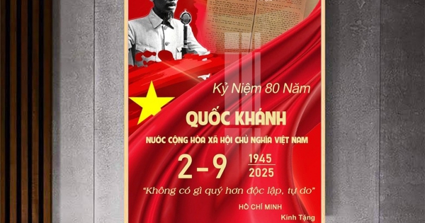 Tranh Treo Tường Mừng Đại Lễ 80 Năm Quốc Khánh 2/9 - Mẫu 08