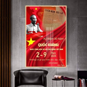 Tranh Treo Tường Mừng Đại Lễ 80 Năm Quốc Khánh 2/9 - Mẫu 08