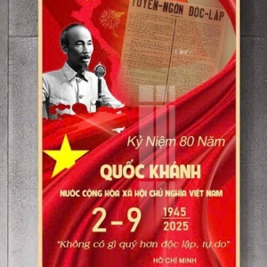 Tranh Treo Tường Mừng Đại Lễ 80 Năm Quốc Khánh 2/9 - Mẫu 08