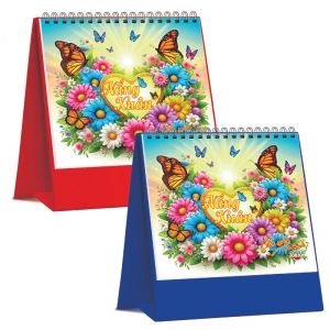 Lịch Để Bàn Đứng 2026 (19 x 17 cm) - Nắng Xuân - TVKV25 (Chọn Đế Xanh Hoặc Đỏ)