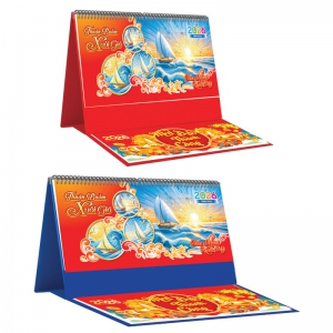 Lịch Để Bàn Ngang 2026 Có Note (25 x 12 cm) - Thuận Buồm Xuôi Gió - TVKV23B (Chọn Đế Xanh Hoặc Đỏ)