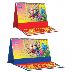 Lịch Để Bàn Ngang 2026 Có Note (25 x 12 cm) - Trao Yêu Thương Nhận Hạnh Phúc - TVKV21B (Chọn Đế Xanh Hoặc Đỏ)
