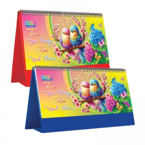 Lịch Để Bàn Ngang 2026 (25 x 12 cm) - Trao Yêu Thương Nhận Hạnh Phúc - TVKV21A (Chọn Đế Xanh Hoặc Đỏ)