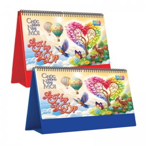 Lịch Để Bàn Ngang 2026 (25 x 12 cm) - Lời Hay Ý Đẹp - TVKV19A (Chọn Đế Xanh Hoặc Đỏ)