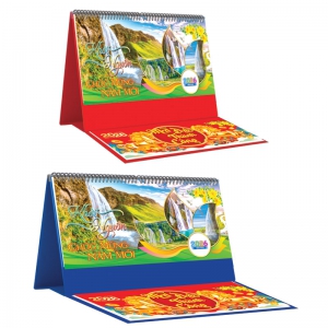 Lịch Để Bàn Ngang 2026 Có Note (25 x 12 cm) - Khởi Nguồn - TVKV18B (Chọn Đế Xanh Hoặc Đỏ)