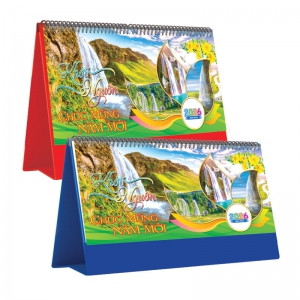 Lịch Để Bàn Ngang 2026 (25 x 12 cm) - Khởi Nguồn - TVKV18A (Chọn Đế Xanh Hoặc Đỏ)