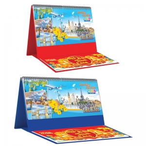 Lịch Để Bàn Ngang 2026 Có Note (25 x 12 cm) - Di Sản Thế Giới - TVKV16B (Chọn Đế Xanh Hoặc Đỏ)