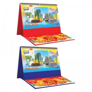 Lịch Để Bàn Ngang 2026 Có Note (25 x 12 cm) - Biển Đảo Tổ Quốc - TVKV13B (Chọn Đế Xanh Hoặc Đỏ)