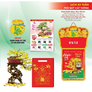 Lịch Treo Tường 53 Tuần 2026 (30 x 40 cm) - Phú Quý Cát Tường - TVKV12