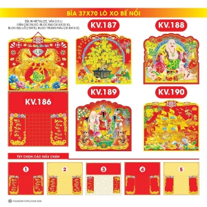 19 Mẫu Bìa Lịch 2026 Lò Xo Bế Nổi (37x70 cm) - TVKV186 - TVKV204 (Chọn Chân Bìa Vàng Hoặc Đỏ)