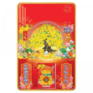 2 Mẫu Cây Mai - Lịch Treo Tường Laminate Tráng Gương 2026 (40x60 cm)