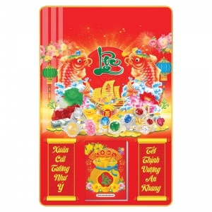 4 Mẫu Chữ Lộc - Lịch Treo Tường Laminate Tráng Gương 2026 (40x60 cm)