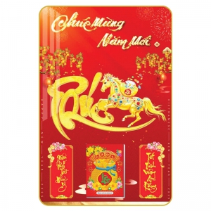 7 Mẫu Ngựa Vàng - Lịch Treo Tường Laminate Tráng Gương 2026 (40x60 cm)