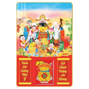 2 Mẫu Phúc Lộc Thọ - Lịch Treo Tường Laminate Tráng Gương 2026 (40x60 cm)