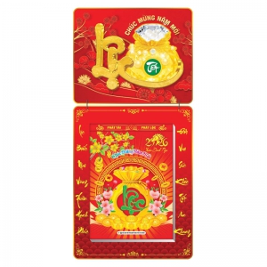 Lịch Bloc 2026 (25x35 cm) Cực Đại - Túi Tiền Trọn Bộ Đầu Treo Laminate
