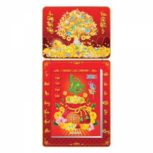 Lịch Bloc 2026 (30x40 cm) Siêu Cực Đại - Cây Tiền Tài Lộc Trọn Bộ Đầu Treo Laminate
