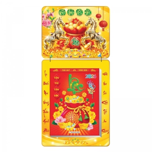 Lịch Bloc 2026 (30x40 cm) Siêu Cực Đại - Túi Tài Lộc Trọn Bộ Đầu Treo Laminate