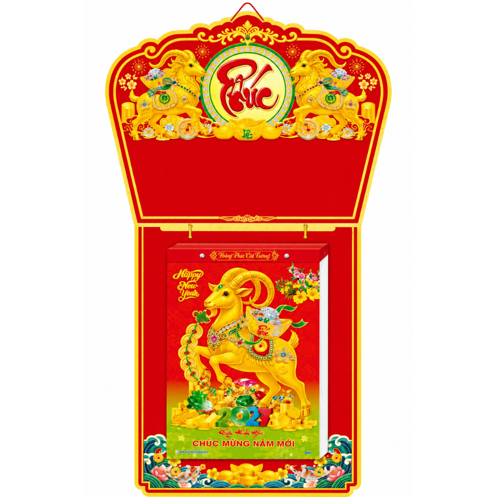Lịch Bloc Si&ecirc;u Đại 2027 Đinh M&ugrave;i - Hồng Ph&uacute;c C&aacute;t Tường (20x30 cm) - Mẫu TVHT8