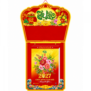 Lịch Bloc Si&ecirc;u Đại 2027 Đinh M&ugrave;i - Hồng Ph&uacute;c C&aacute;t Tường (20x30 cm) - Mẫu TVHT9