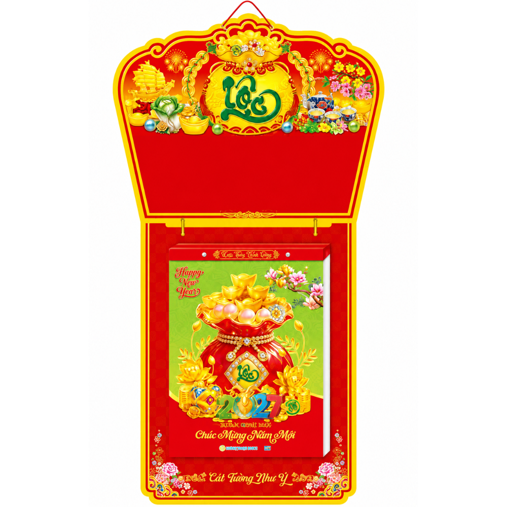 Lịch Bloc Đại Đặc Biệt 2027 Đinh M&ugrave;i - Tr&agrave; Đạo (17x24 cm) - Mẫu TVHT12