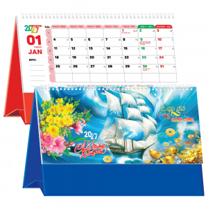 Lịch Để B&agrave;n 2027 (25x12 cm) - Đạp Gi&oacute; Rẽ S&oacute;ng Đến Th&agrave;nh C&ocirc;ng - Mẫu TVKV205