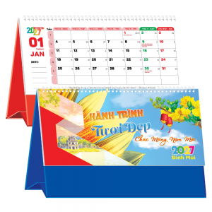 Lịch Để B&agrave;n 2027 (25x12 cm) - H&agrave;nh Tr&igrave;nh Tươi Đẹp - Mẫu TVKV211