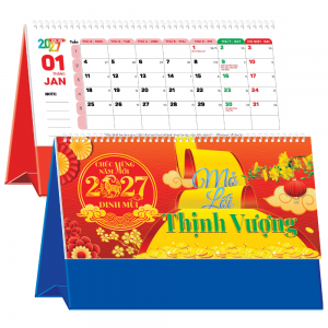 Lịch Để B&agrave;n 2027 (25x12 cm) - Mở Lối Thịnh Vượng - Mẫu TVKV212