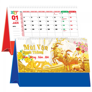 Lịch Để B&agrave;n 2027 (25x12 cm) - Mũi Vận Hanh Th&ocirc;ng - Mẫu TVKV214
