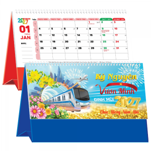 Lịch Để B&agrave;n 2027 (25x12 cm) - Kỷ Nguy&ecirc;n Vươn Minh - Mẫu TVKV216