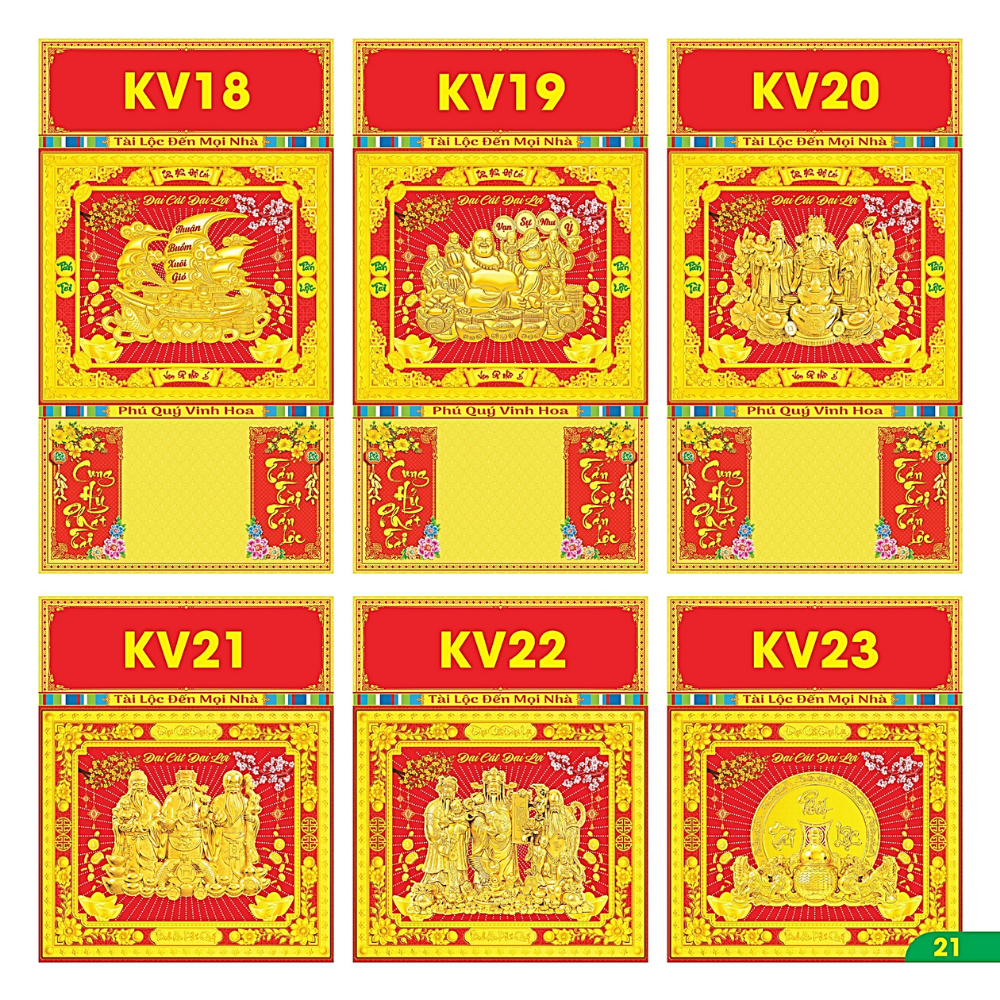 B&igrave;a Gấp 40x73cm Khung V&agrave;ng D&aacute;n Chữ Nổi 3D 2027 (Gắn Bloc) - Mẫu TVKV18-23