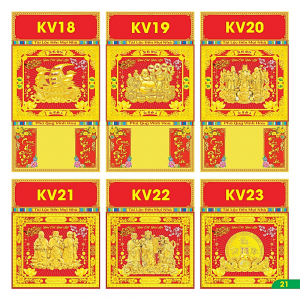 B&igrave;a Gấp 40x73cm Khung V&agrave;ng D&aacute;n Chữ Nổi 3D 2027 (Gắn Bloc) - Mẫu TVKV18-23
