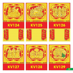 B&igrave;a Gấp 35x63cm Khung V&agrave;ng D&aacute;n Chữ Nổi 3D 2027 (Gắn Bloc) - Mẫu TVKV124-129