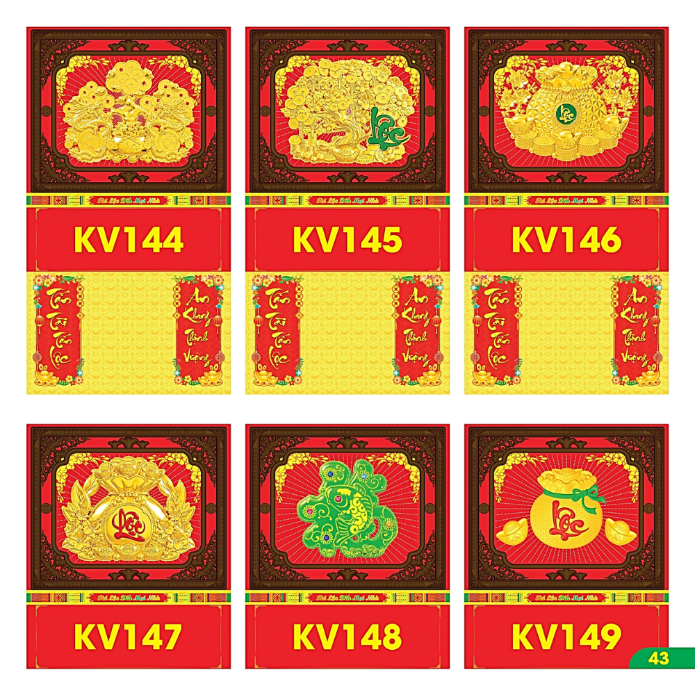 B&igrave;a Gấp 35x63cm Khung N&acirc;u D&aacute;n Chữ Nổi 3D 2027 (Gắn Bloc) - Mẫu TVKV144-149