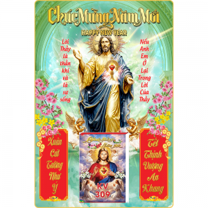 16 Mẫu Ch&uacute;a - Lịch Treo Tường Laminate Tr&aacute;ng Gương 2027 (40x60 cm)