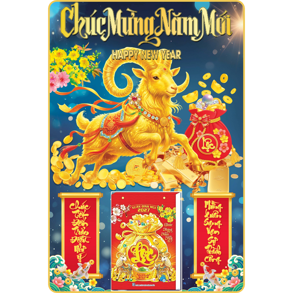 14 Mẫu Nhất Dương Chi&ecirc;u T&agrave;i - Lịch Treo Tường Laminate Tr&aacute;ng Gương 2027 (40x60 cm)