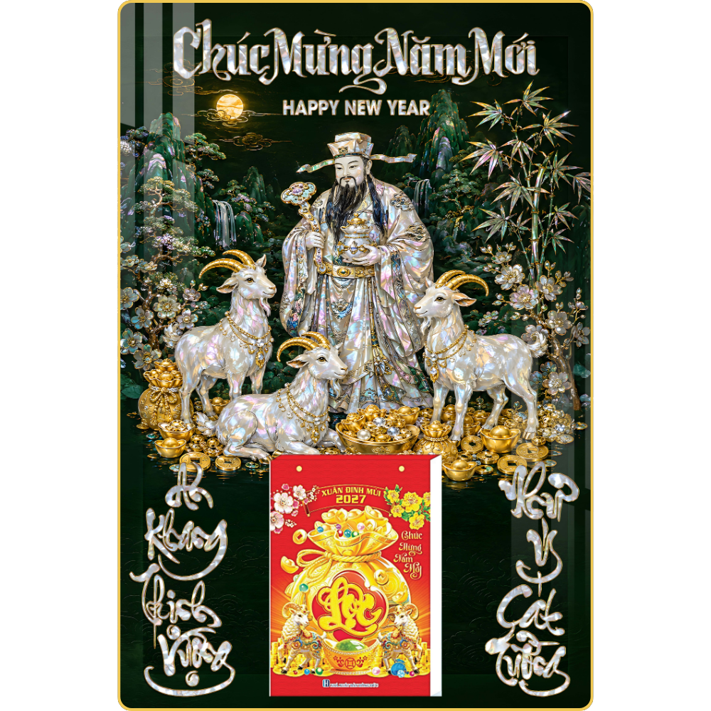 16 Mẫu Theo Phong C&aacute;ch X&agrave; Cừ - Lịch Treo Tường Laminate Tr&aacute;ng Gương 2027 (40x60 cm)