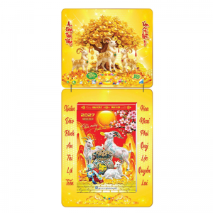 Lịch Bloc 2027 (20x30 cm) Tam Dương Kim Tiền Trọn Bộ Đầu Treo Laminate
