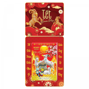 Lịch Bloc 2027 (20x30 cm) Tết Sum Vầy Trọn Bộ Đầu Treo Laminate