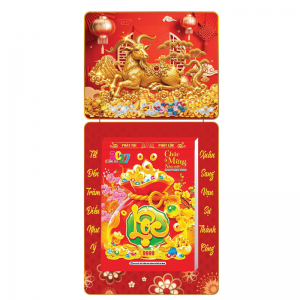 Lịch Bloc 2027 (25x35 cm) Kim Dương Ch&acirc;u B&aacute;u Trọn Bộ Đầu Treo Laminate