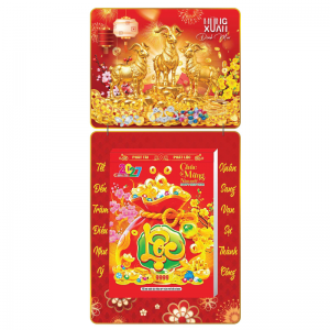 Lịch Bloc 2027 (25x35 cm) Tam Dương Nghinh Xu&acirc;n Trọn Bộ Đầu Treo Laminate