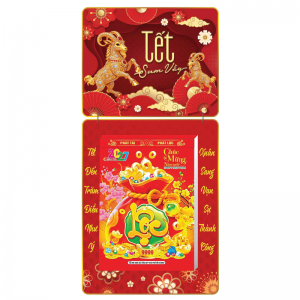 Lịch Bloc 2027 (25x35 cm) Tết Sum Vầy Trọn Bộ Đầu Treo Laminate